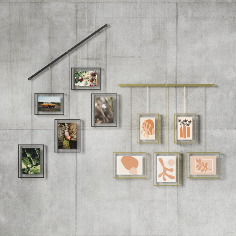 Chrome Floating Wall-Mounted 4x6 Picture Frame Set