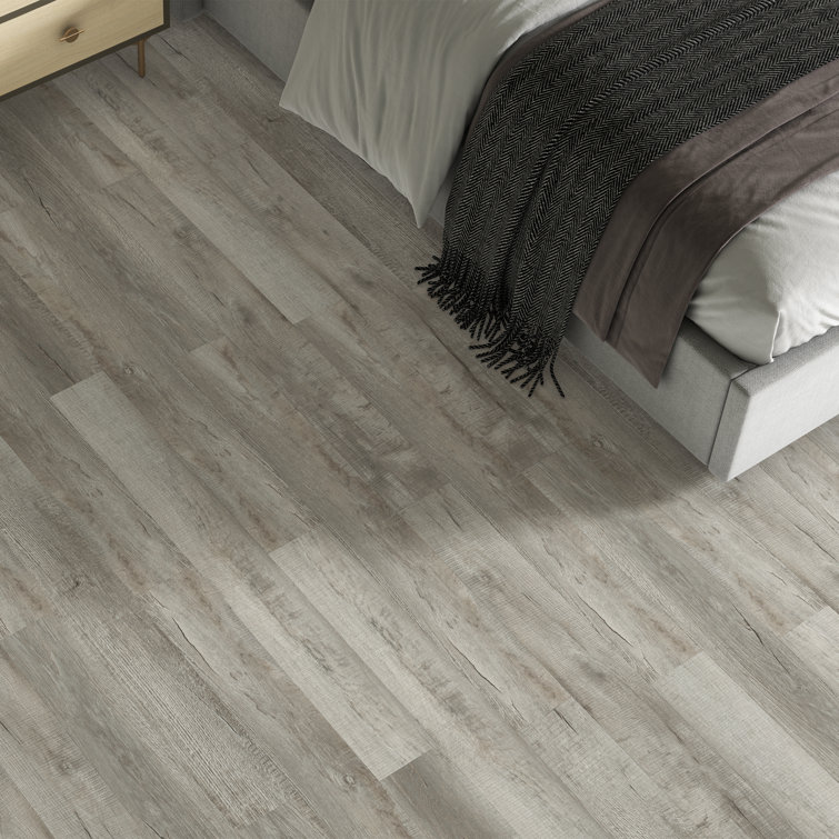 Medium Gray Oak Look Waterproof Vinyl Plank Flooring
