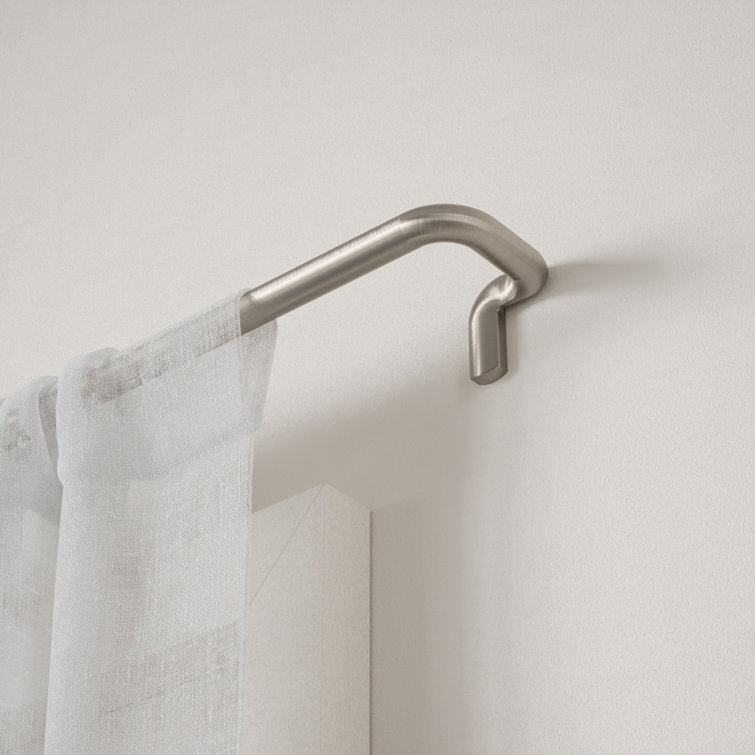 Nickel Room Darkening Wrap Around Curtain Rod, 30-84 Inches