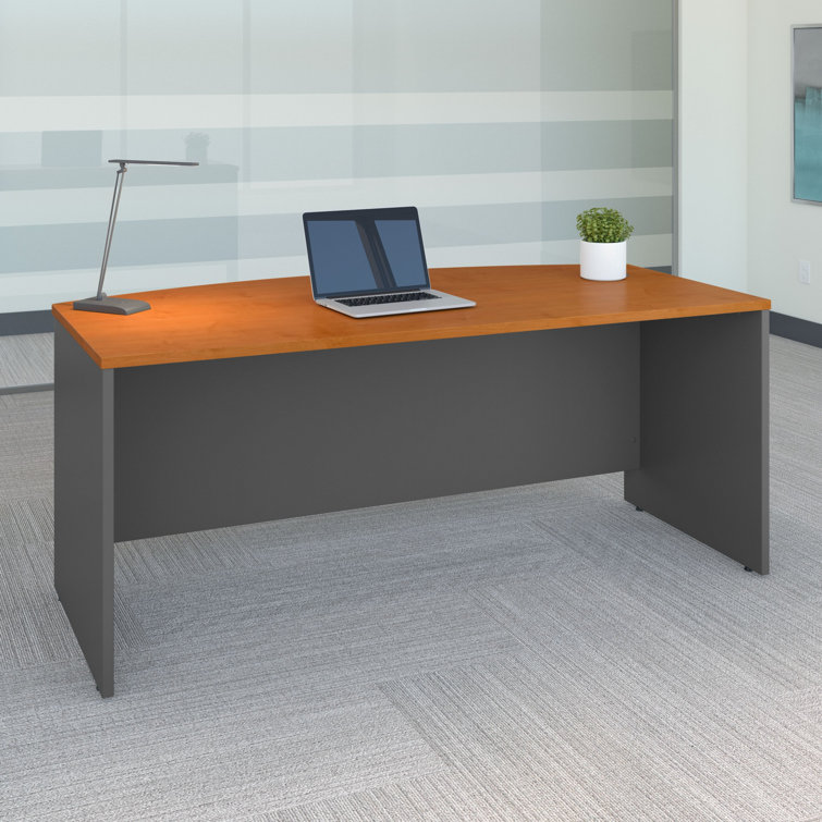 Natural Cherry and Graphite Gray Executive Office Desk with Drawer
