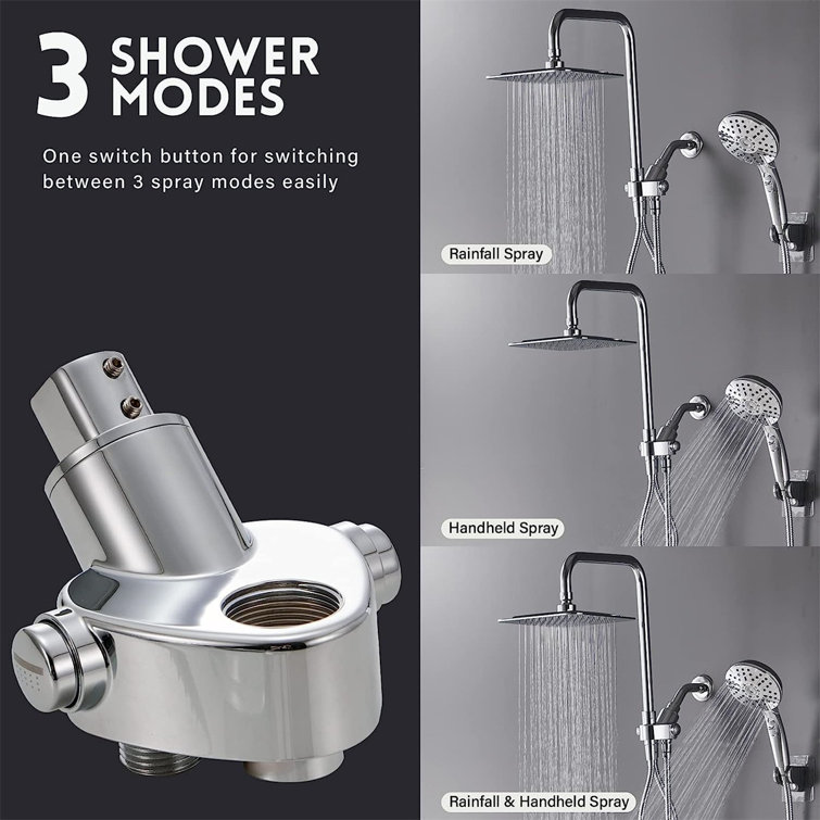 8'' Chrome Adjustable Dual Shower Head Combo with Filter