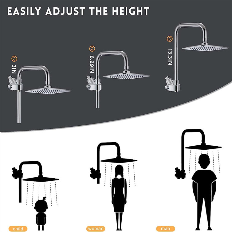 8'' Chrome Adjustable Dual Shower Head Combo with Filter