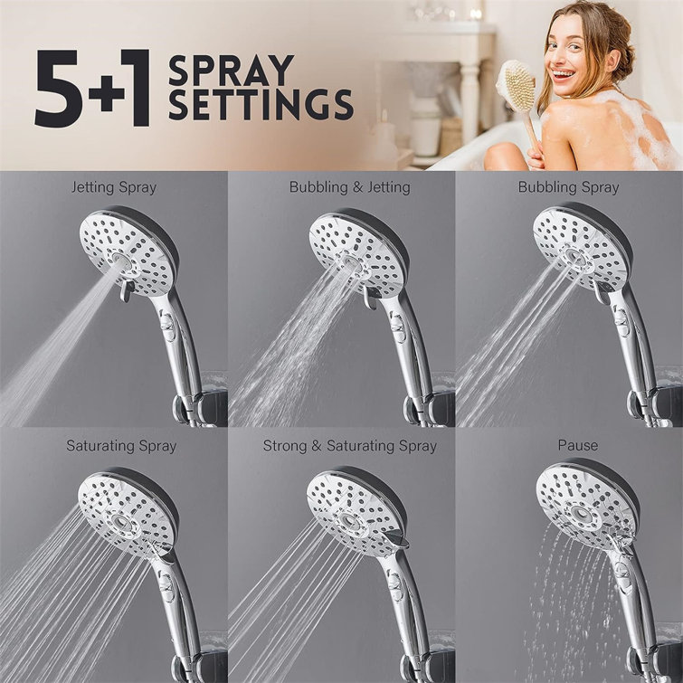 8'' Chrome Adjustable Dual Shower Head Combo with Filter