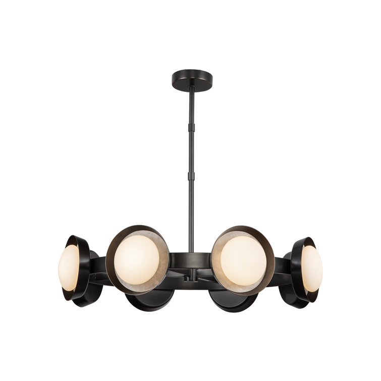 Alonso Urban Bronze 8-Light LED Wagon Wheel Chandelier