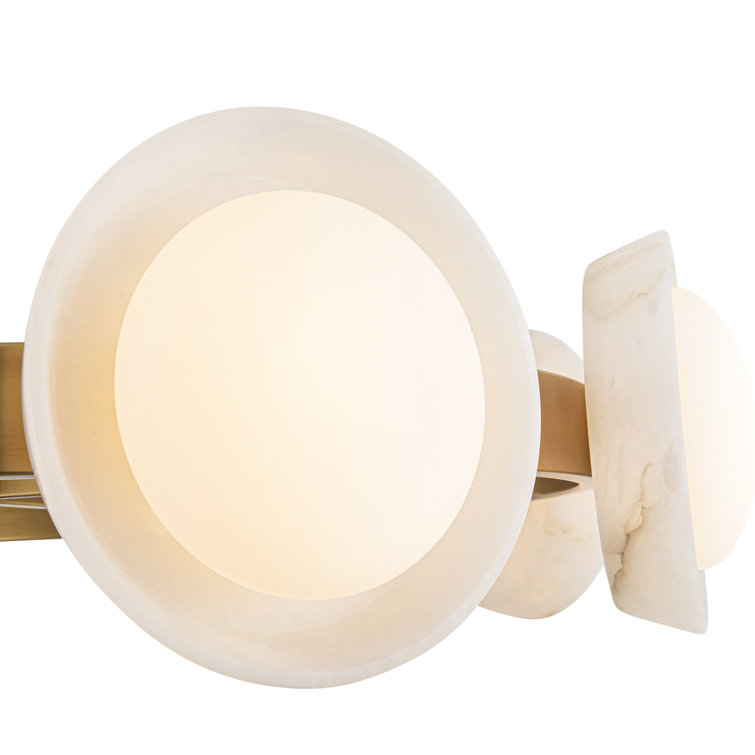 Alonso Vintage Brass and Alabaster LED Chandelier