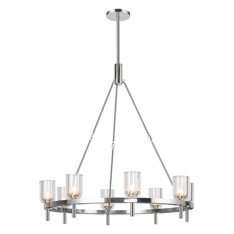 Lucian Vintage Brass and Crystal 8-Light Chandelier
