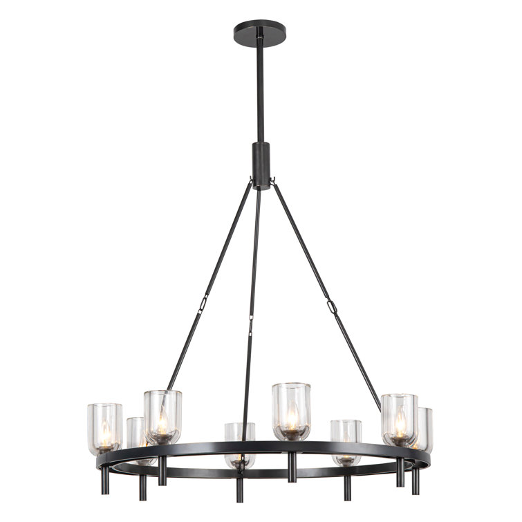 Lucian Vintage Brass and Crystal 8-Light Chandelier