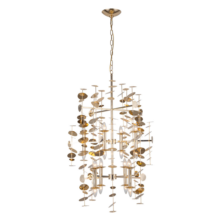 Yukari Polished Brass 16-Light Modern Linear Chandelier
