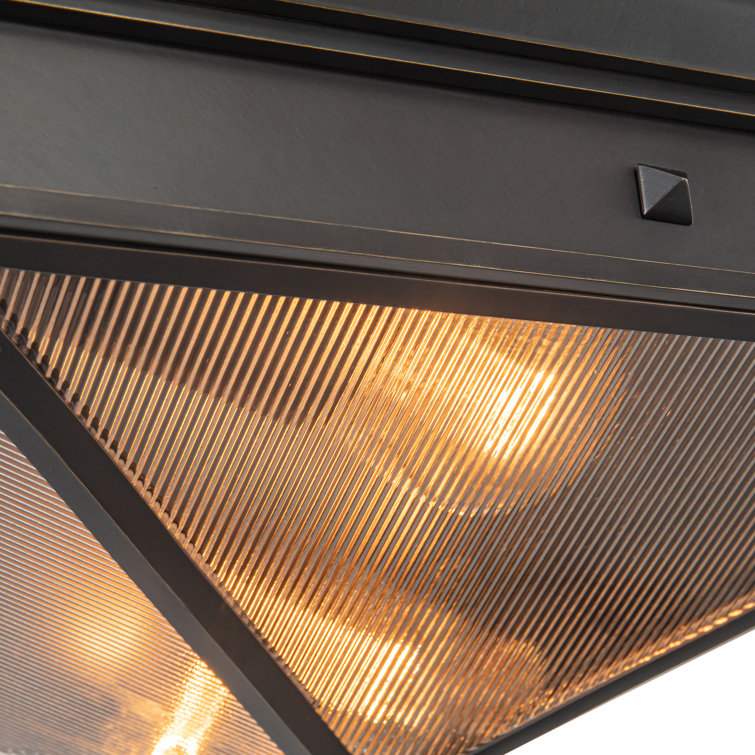 Cairo Ribbed Glass and Vintage Brass Flush Mount Light