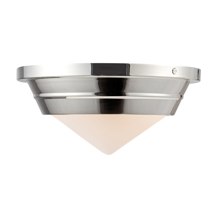 Willard Polished Nickel and Opal Glass Flush Mount Light
