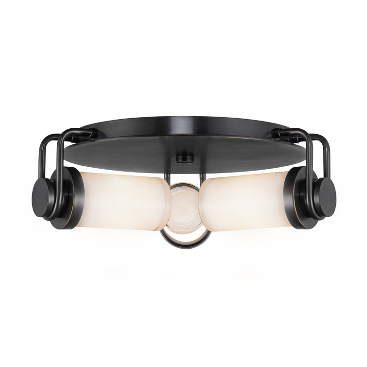 Urban Bronze and Glossy Opal Glass LED Flush Mount Light