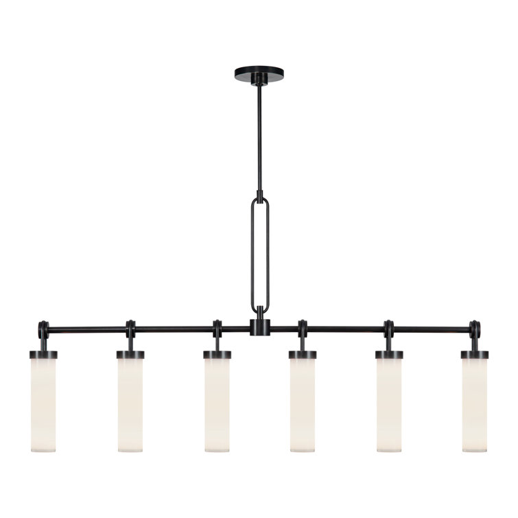Wynwood Vintage Brass and Glass 6-Light Island Pendant