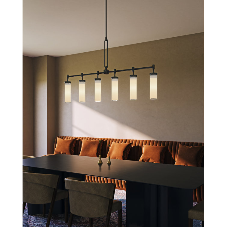 Wynwood Vintage Brass and Glass 6-Light Island Pendant
