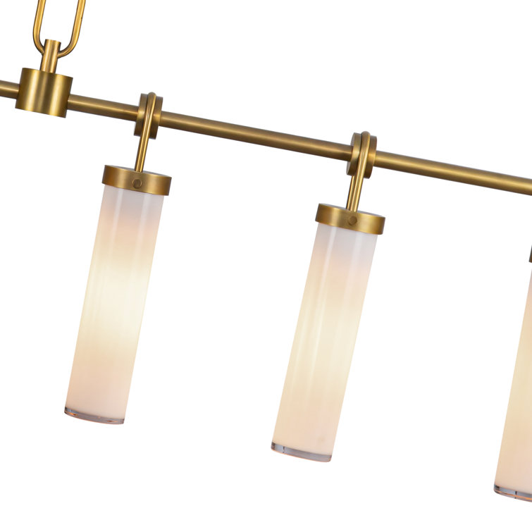 Wynwood Vintage Brass and Glass 6-Light Island Pendant