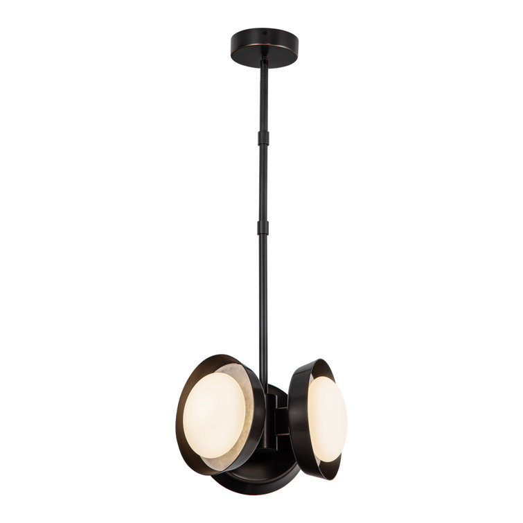 Alonso Vintage Brass LED Pendant with Glass Shade