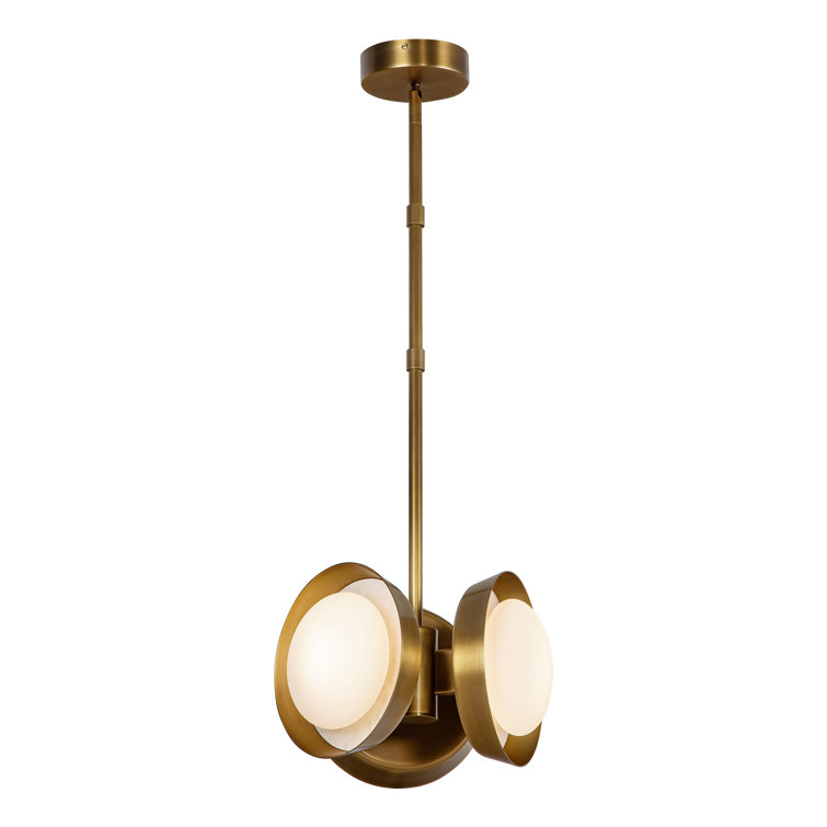 Alonso Vintage Brass LED Pendant with Glass Shade