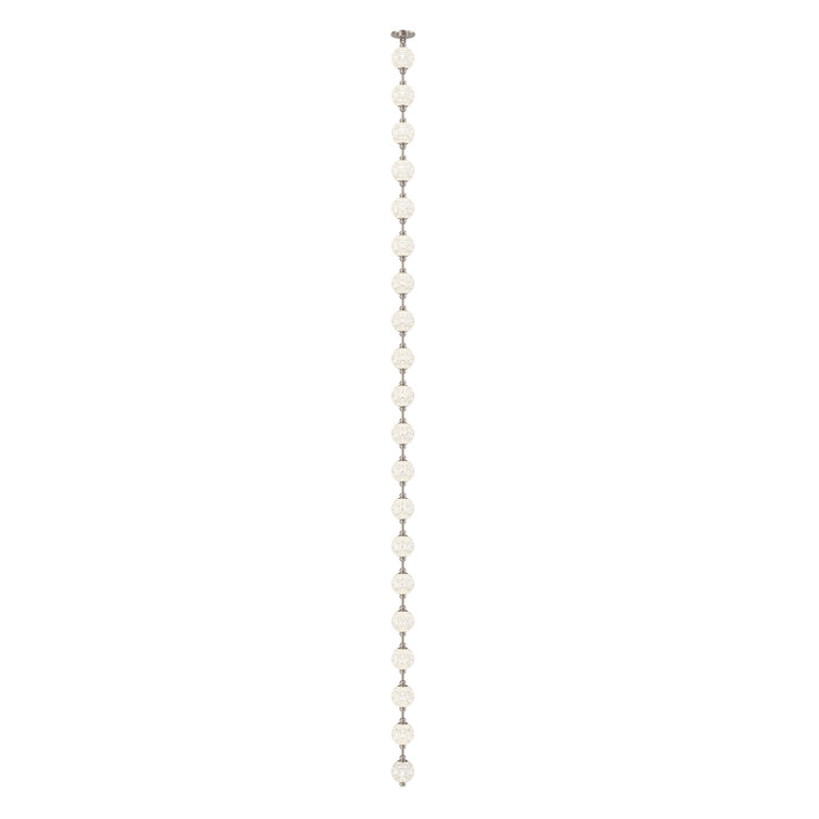 Polished Nickel 20-Light LED Pendant with Aluminum Spheres