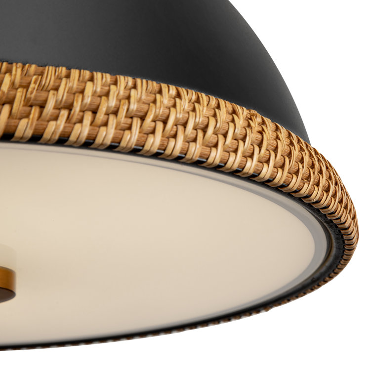 Vintage Brass and Matte White Glass Dome Pendant Light
