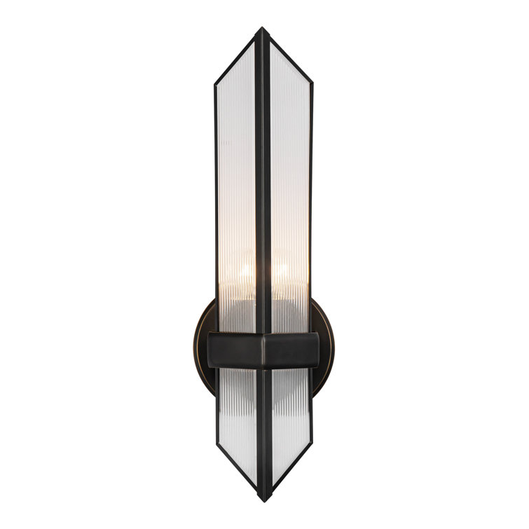 Urban Bronze Ribbed Glass Vanity Wall Sconce