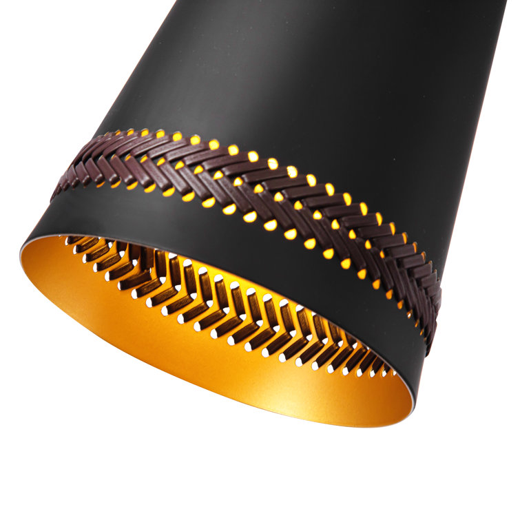 Matte Black and Hazelnut Leather Wall Sconce