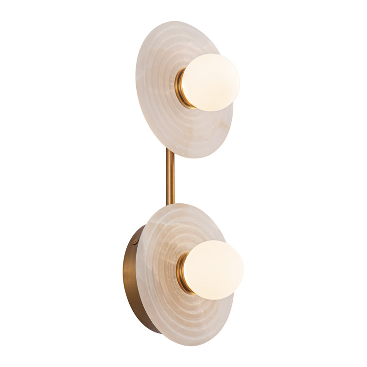 Urban Bronze Alabaster Dimmable 2-Light Vanity Fixture