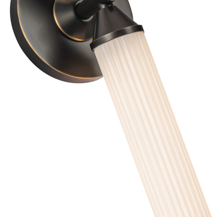 Edwin Urban Bronze Ribbed Glass LED Vanity Light