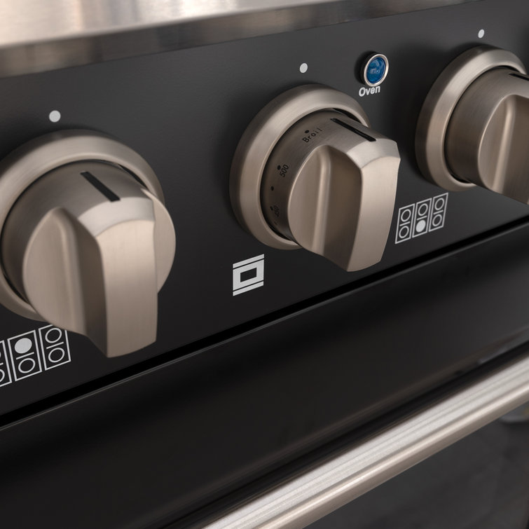 Akicon 36" Black Stainless Steel Convection Gas Range with 6 Burners