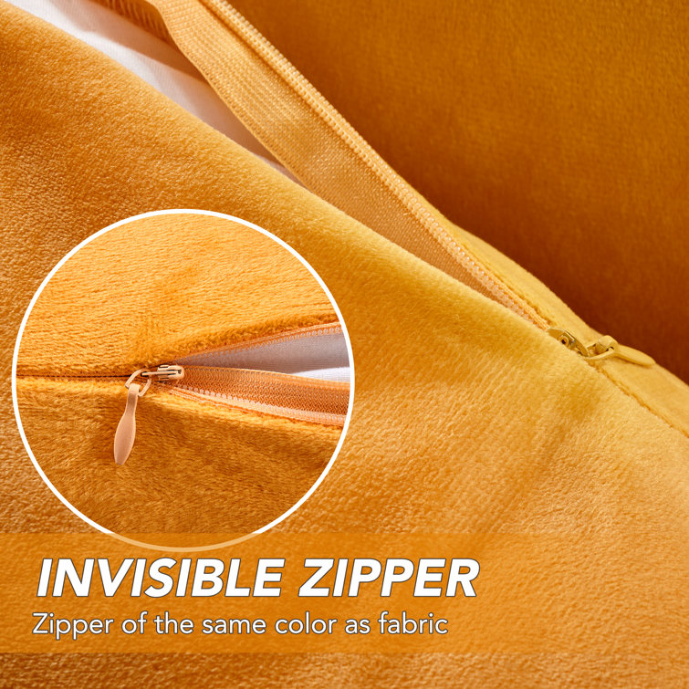 Golden Yellow Velvet 20x20 Pillow Covers Set