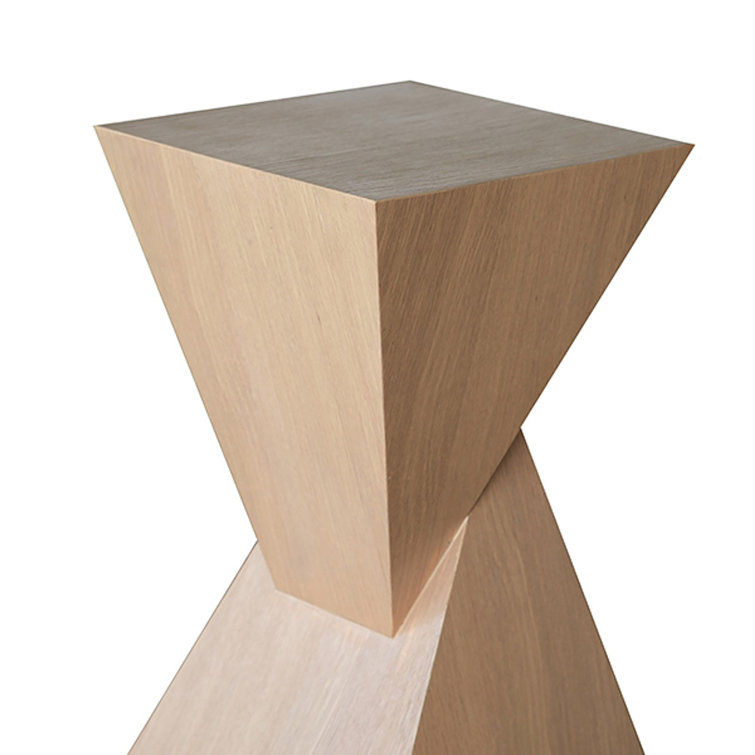 Natural Oak Sculptural Square End Table