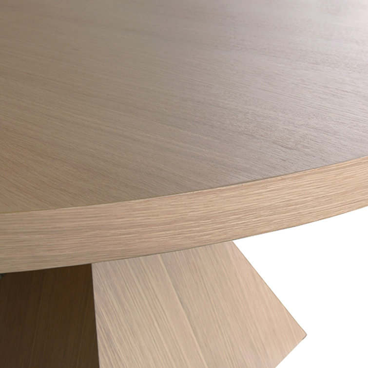 Natural Oak Round Sculptural Base Dining Table
