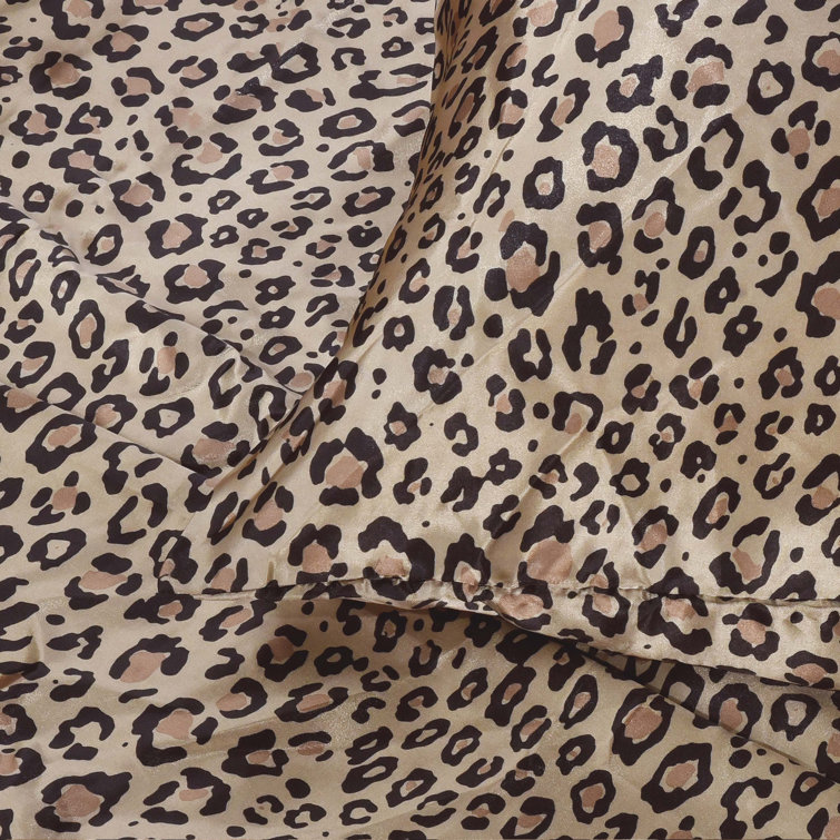 Leopard Print Satin Silk Standard Pillowcases Set of 2