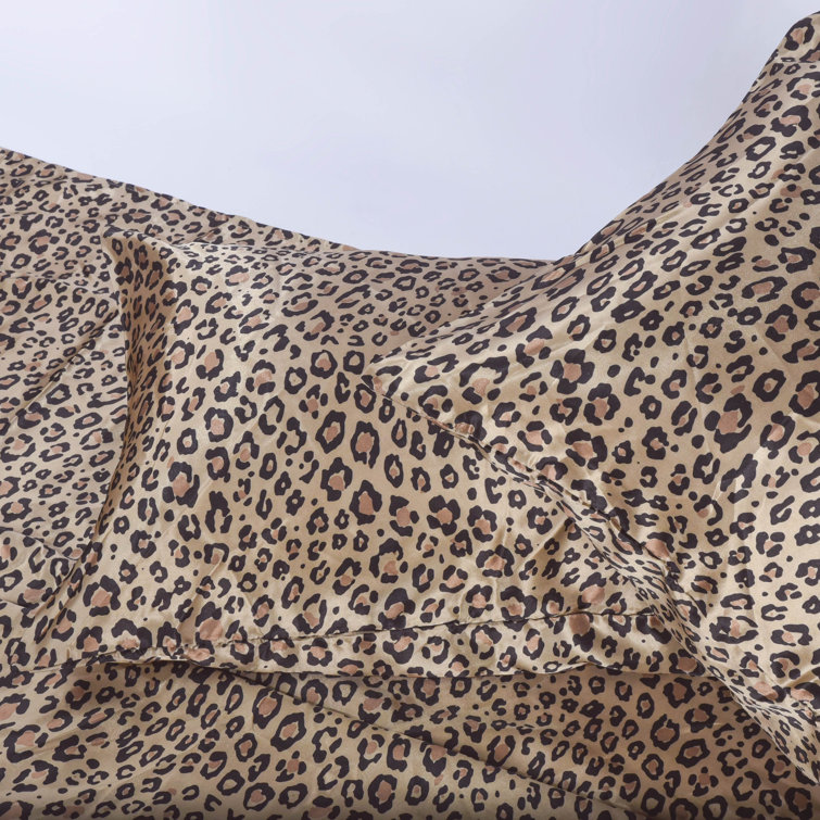 Leopard Print Satin Silk Standard Pillowcases Set of 2