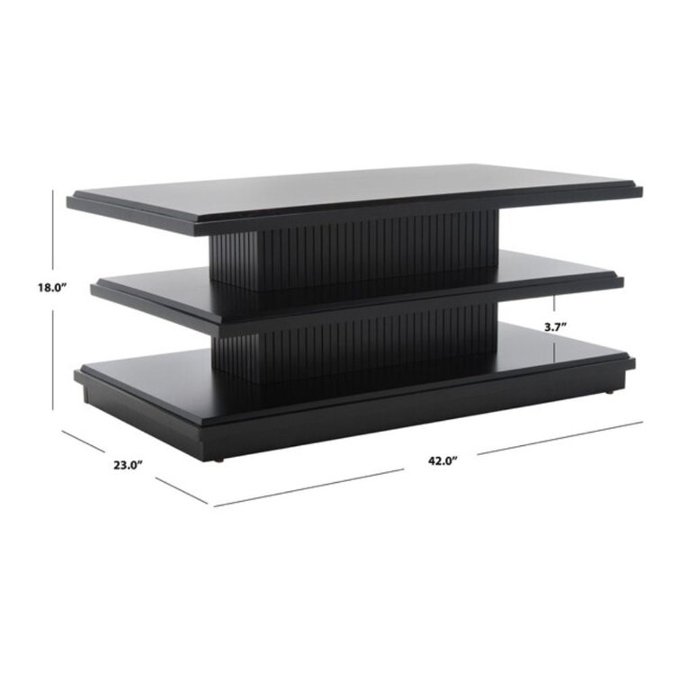 Black Mahogany Three-Tiered Storage Coffee Table