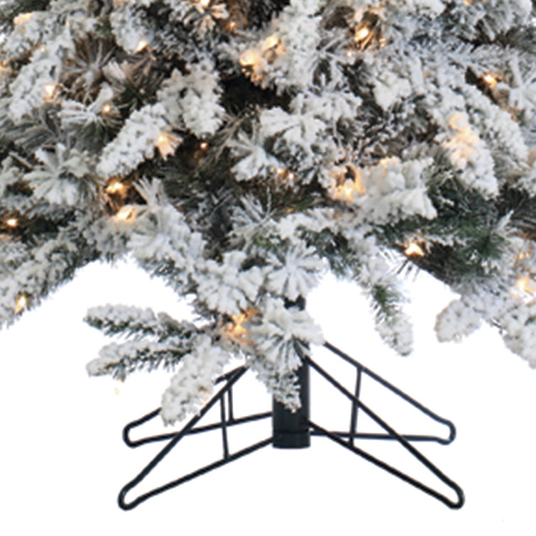 7.5' Flocked Pine Christmas Tree with Clear Lights