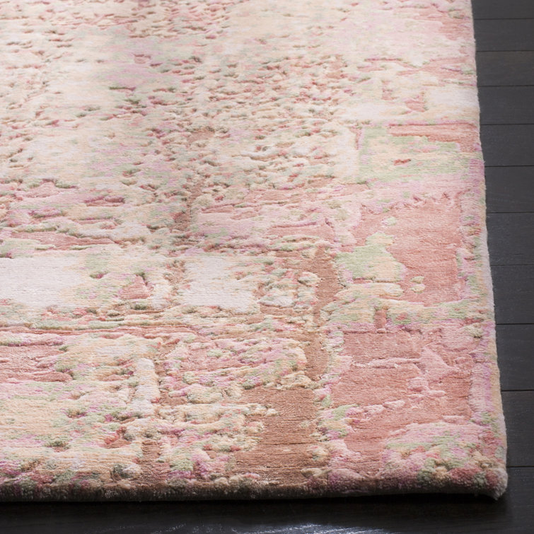 Centennial Hand-Knotted Pink Wool Silk 6' x 9' Rug