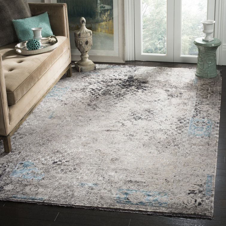 Centennial Light Blue Hand-Knotted Wool and Silk Rug