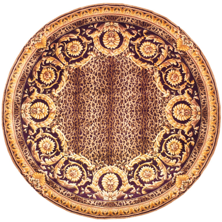 Florence Hand-Knotted Round Wool Area Rug in Assorted Colors