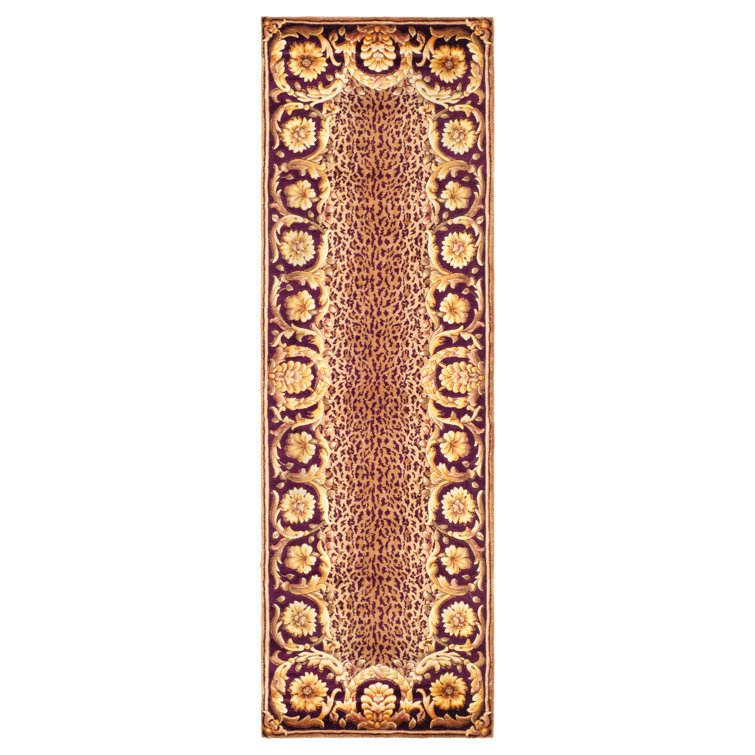 Florence Hand-Knotted Wool Runner Rug in Assorted Brown
