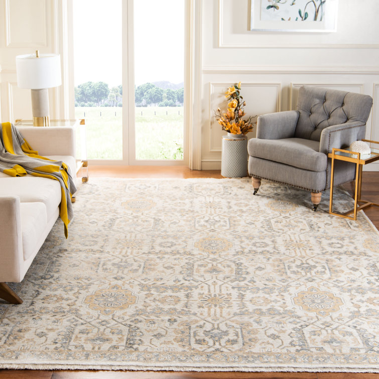 Ivory and Beige Hand-Knotted Wool 8' x 10' Rug