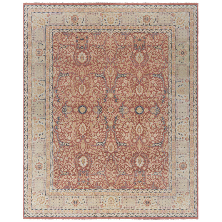 Elegant Tabriz-Inspired Hand-Knotted Wool Blend Area Rug, 8' x 10'