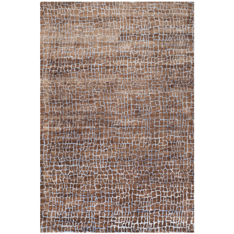 Luxor Hand-Knotted Brown Silk 6' x 9' Area Rug