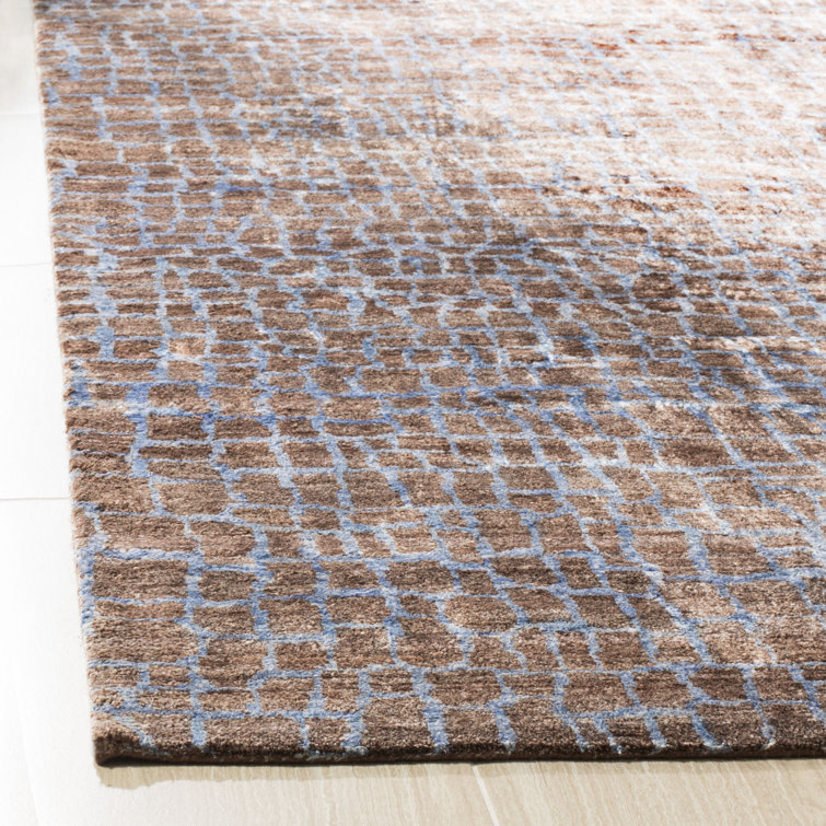 Luxor Hand-Knotted Brown Silk 6' x 9' Area Rug