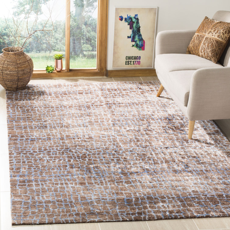 Luxor Hand-Knotted Brown Silk 6' x 9' Area Rug