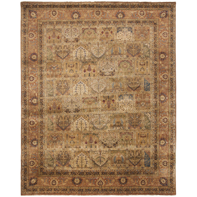 Lavar Multi and Rust Hand-Knotted Wool 6' x 9' Area Rug