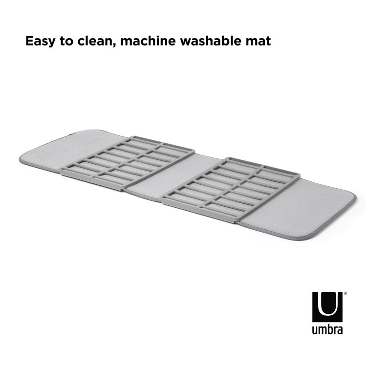 Compact Charcoal Gray Shoe Drying Rack with Ultra-Absorbent Mat