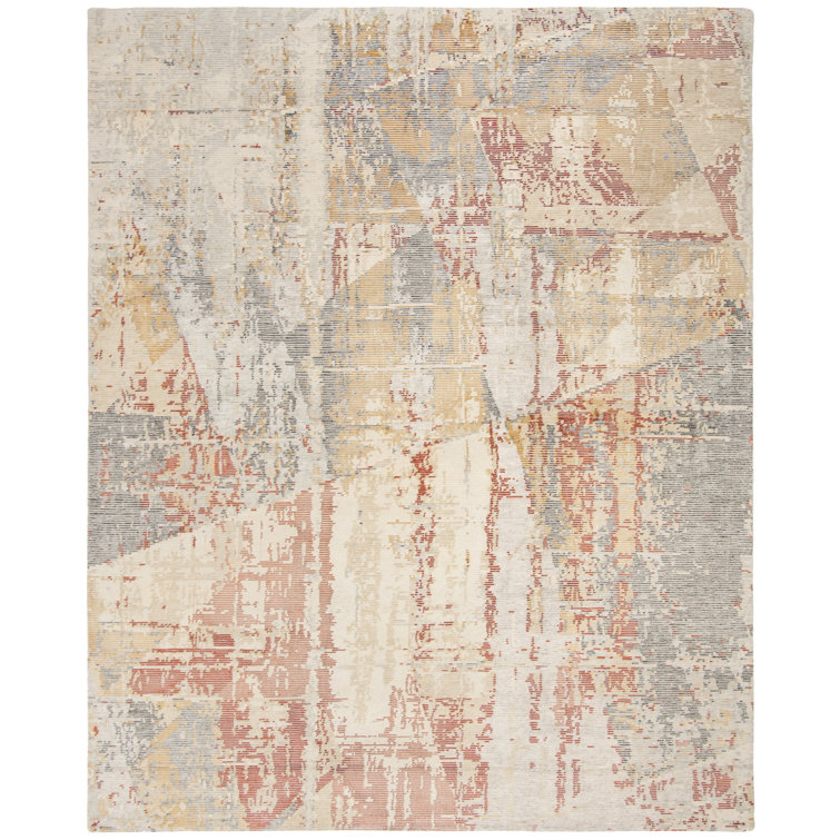 Tiffany Hand-Knotted Beige & Rust Wool-Blend 8' x 10' Area Rug