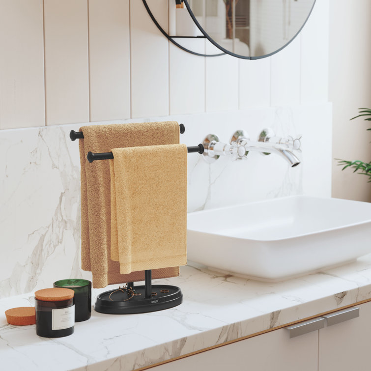 Black Nickel Freestanding Double Towel Stand