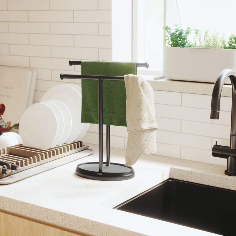 Black Nickel Freestanding Double Towel Stand
