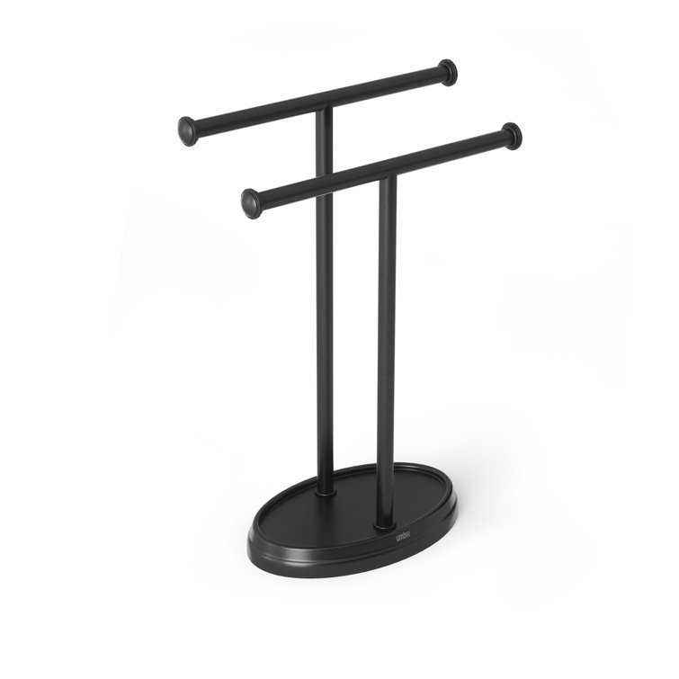 Black Nickel Freestanding Double Towel Stand