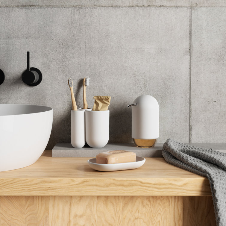 White Matte Soft-Touch Soap and Lotion Dispenser